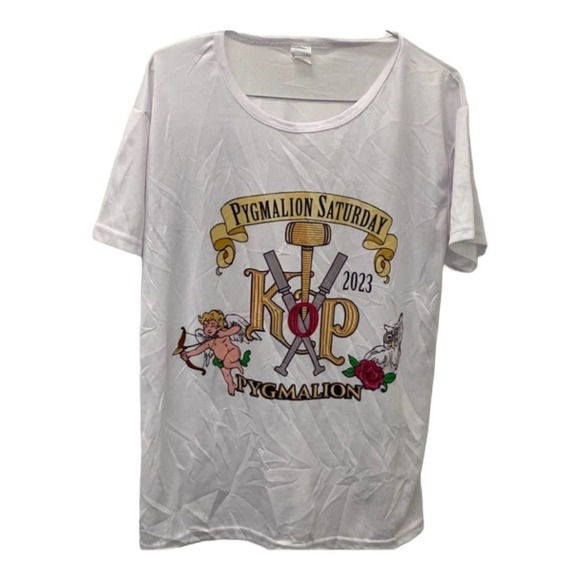 PYGMALION Saturday T-Shirt LARGE Mens White Graphic Short Sleeve Crewneck Casual - Picture 1 of 3